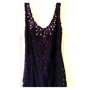 Free people black and purple mini dress